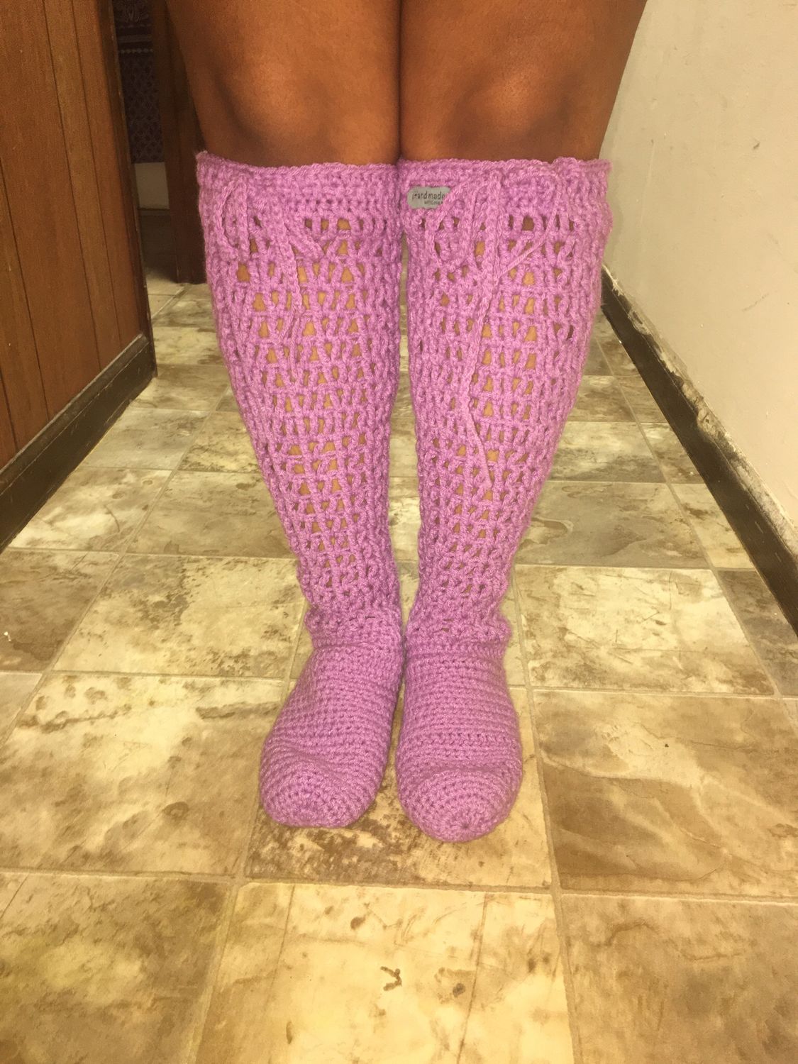 Handmade Crochet V Thigh Shoes