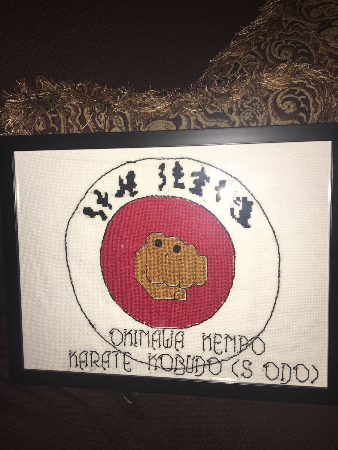 12*16 Handmade Cross Stitching With Black Eyes