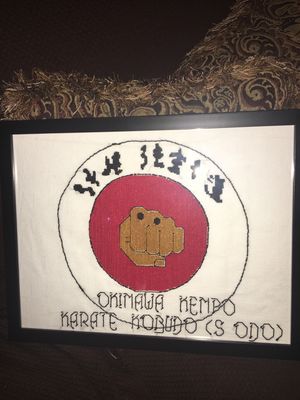 12*16 Handmade Cross Stitching With Black Eyes