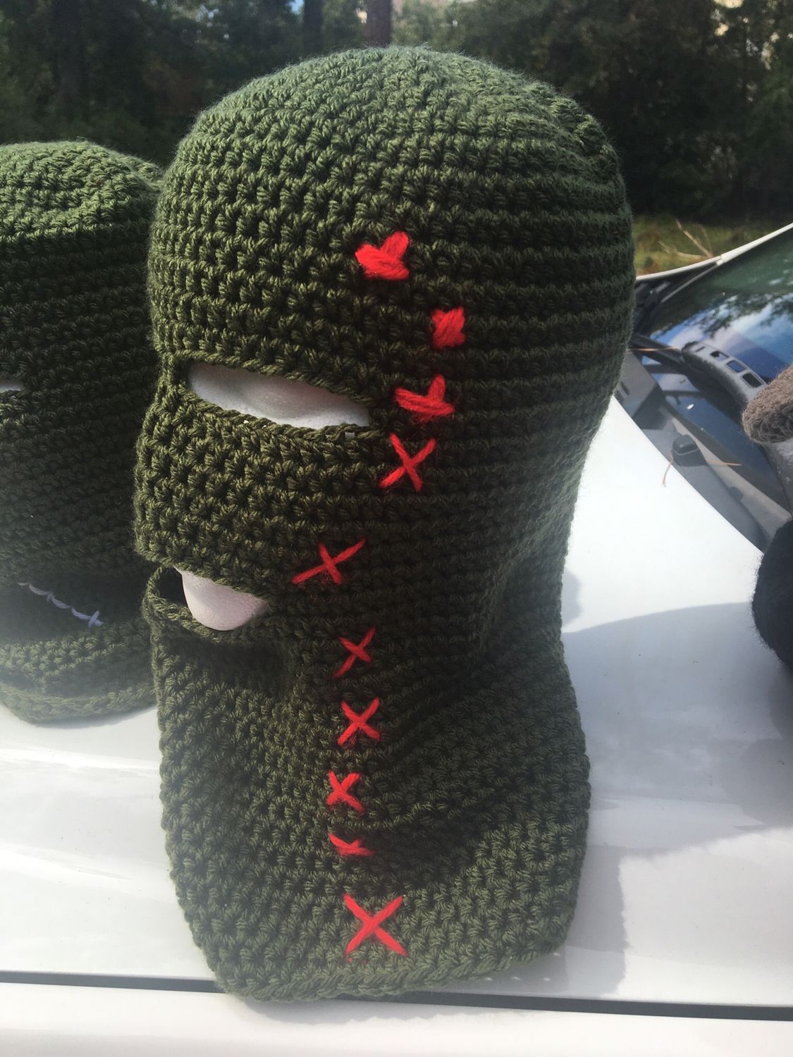 Crochet Ski Mask with mouth (with/without inside pocket)