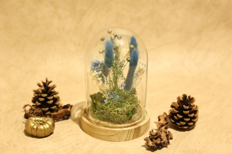 Petite cloche de fleurs séchées bleu