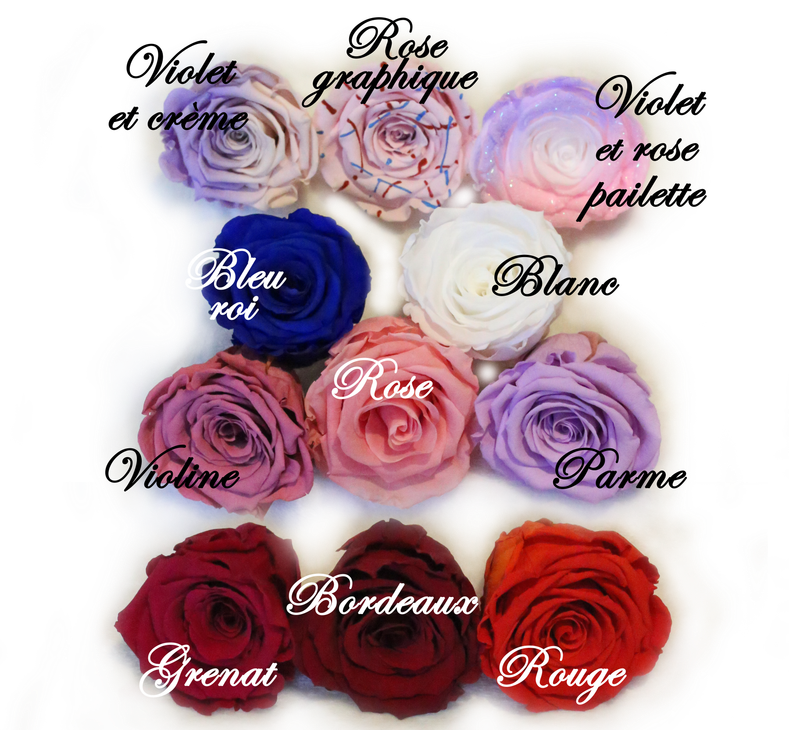 Petite cloche personnalisée avec fleurs séchées rouges + 1 rose éternelle