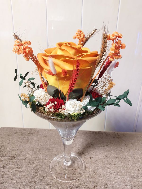 Composition dans verre martini