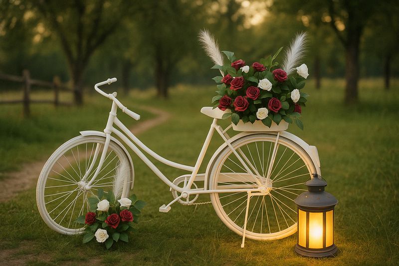 Location à partir de 25€ - Vélo blanc romantique
