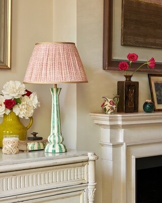 Pink &amp; White Tribal Shade with Gold Trim