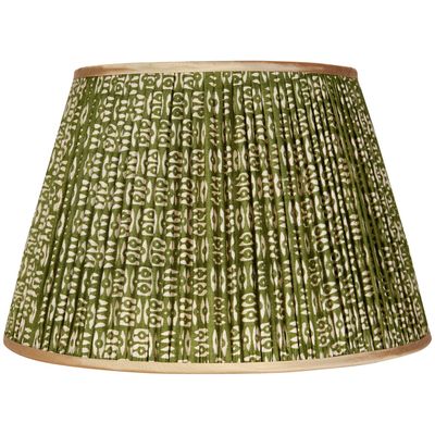 White on Green Tribal Shade with Gold Trim