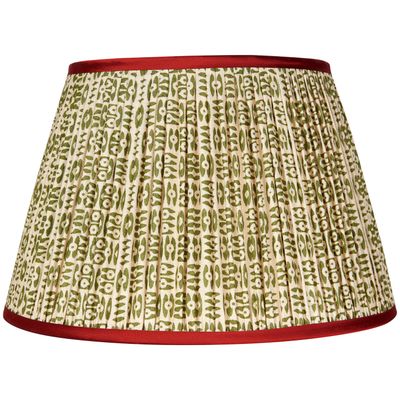 Green on White Tribal Shade with Red Trim