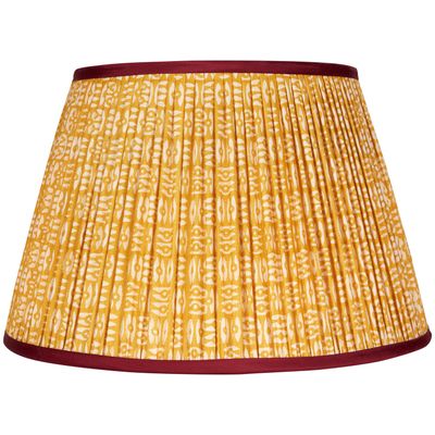 White on Yellow Tribal Shade with Burgundy Trim