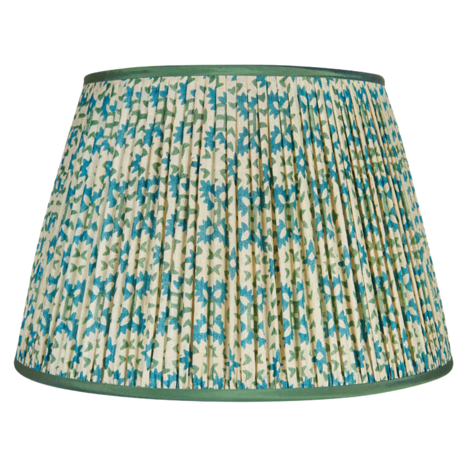Green &amp; Turquoise Flower Shade with Green Trim