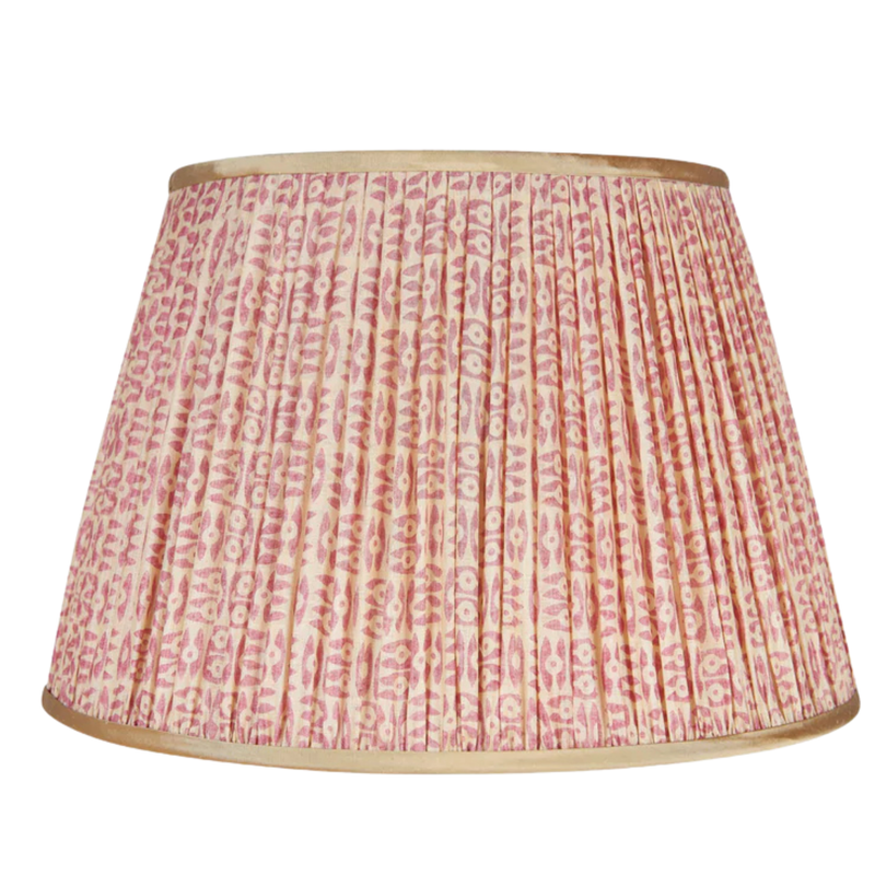 Pink &amp; White Tribal Shade with Gold Trim