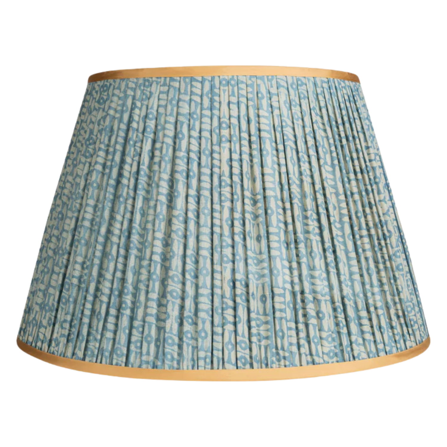 White on Blue Tribal Shade with Gold Trim