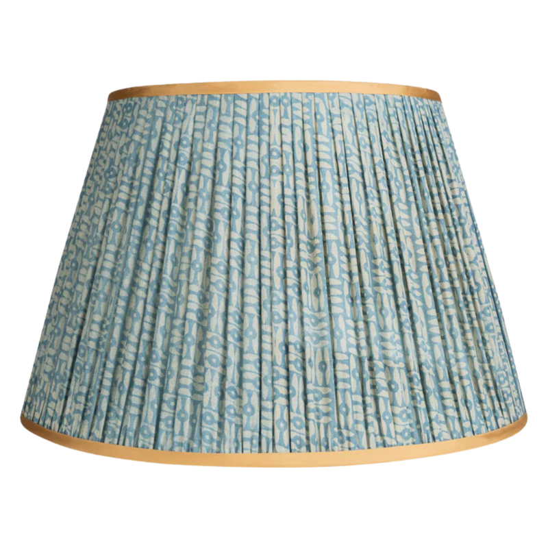 White on Blue Tribal Shade with Gold Trim
