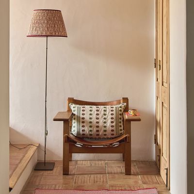 Red/Raspberry Juniper Pleated Lampshade with Burgundy Trim