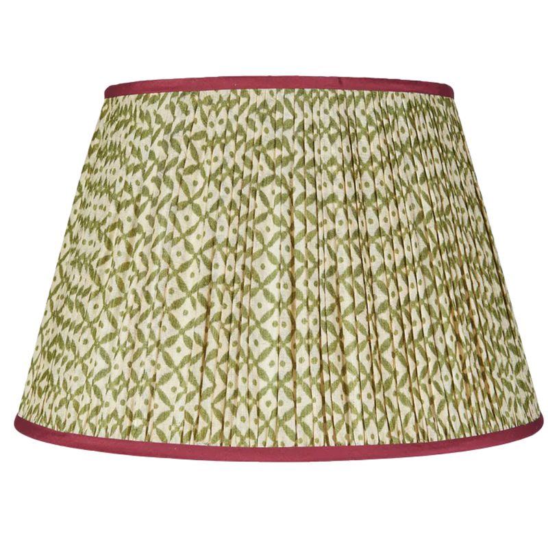 Green Trellis Shade with Red Trim