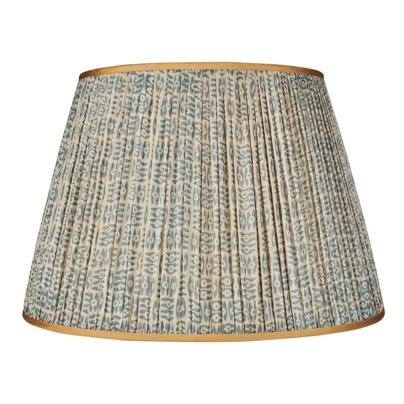 Blue on White Tribal Pleated Silk