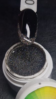Reflektivni glitter gel - CRNI HOLO  5ml