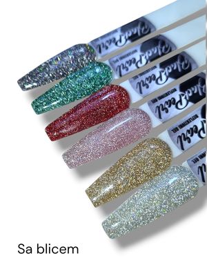 Reflektivni glitter gel - ZLATNI HOLO   5ml