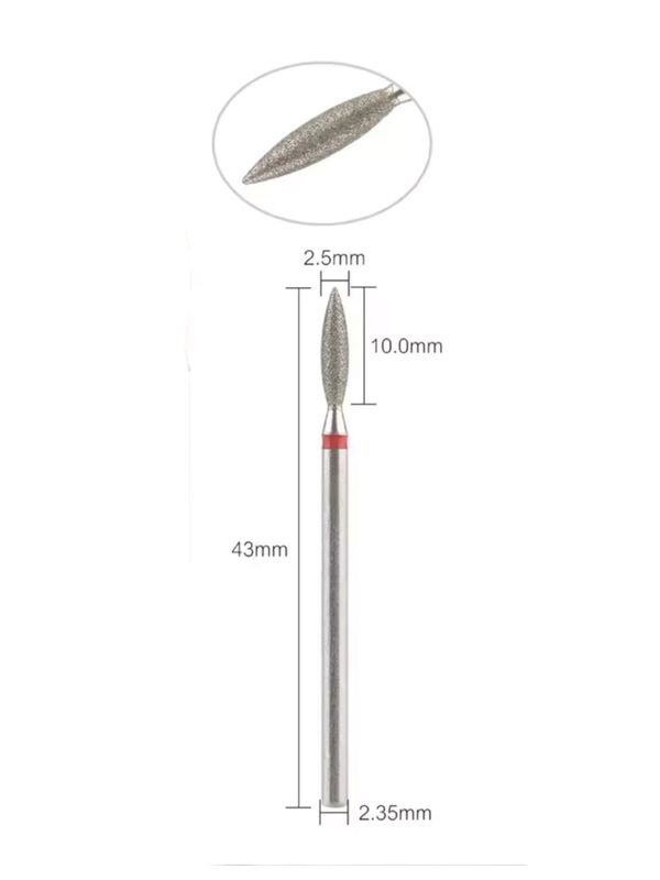 Dijamantni nastavak za zanoktice #flame red 2.5mm