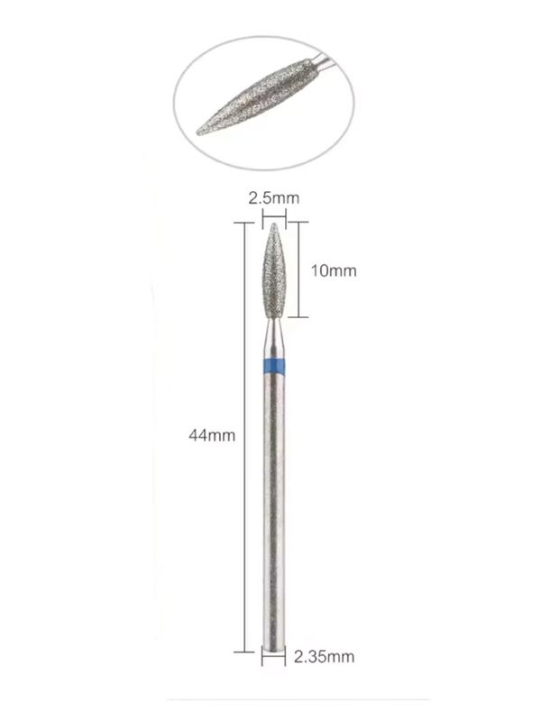 Dijamantni nastavak za zanoktice #flame blue 2.5mm