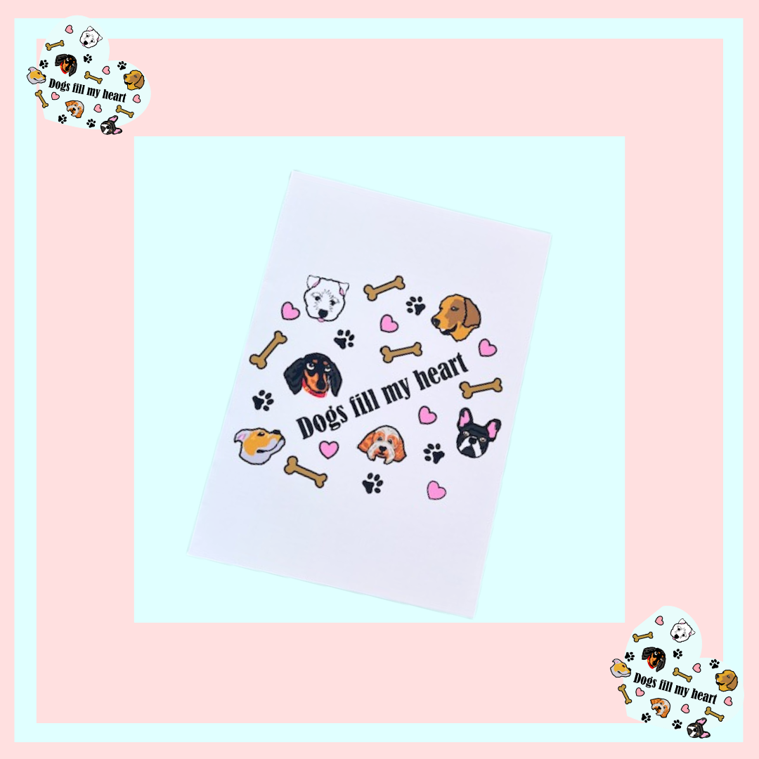 Dogs Fill My Heart A5 Greetings Card