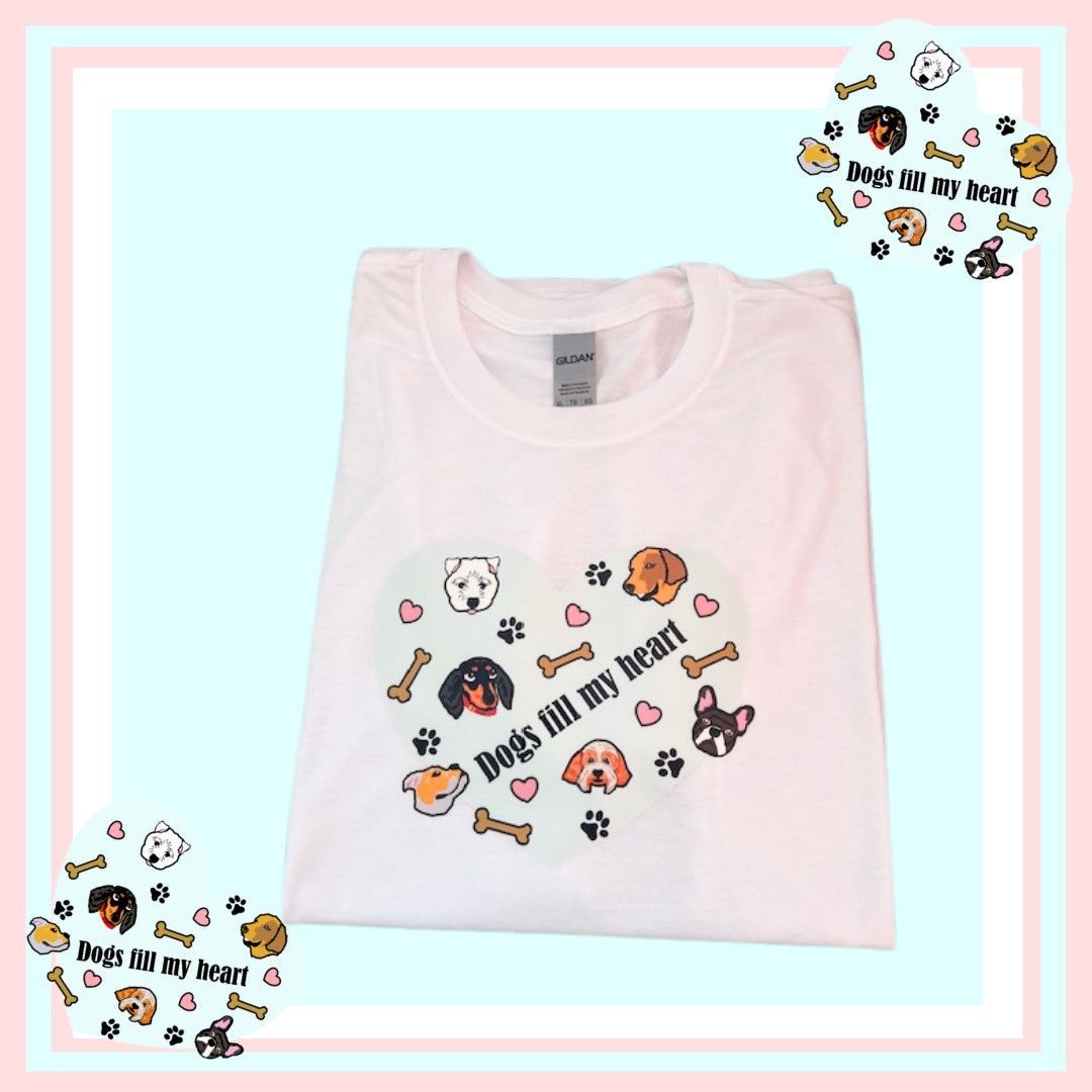 'Dogs Fill My Heart'  Printed T Shirt