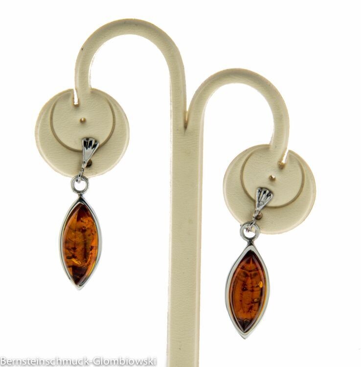Bernstein Ohrringe Clips mit Silber 925