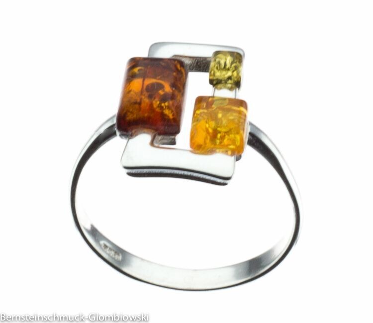 Bernstein Ring mit Silber 925