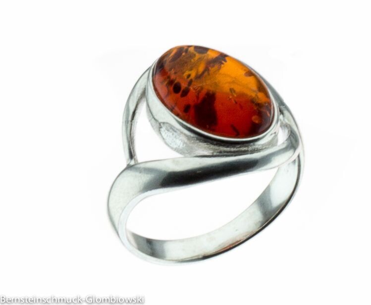 Bernstein Ring mit Silber 925