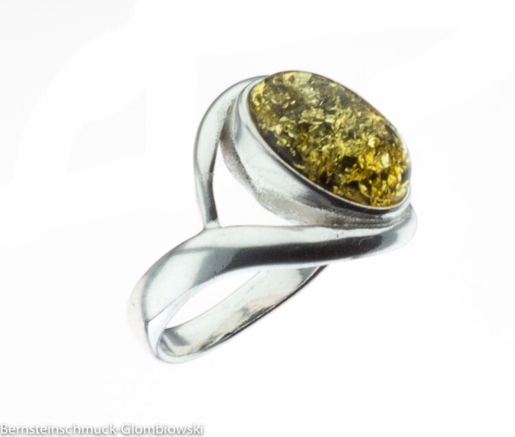 Bernstein Ring mit Silber 925