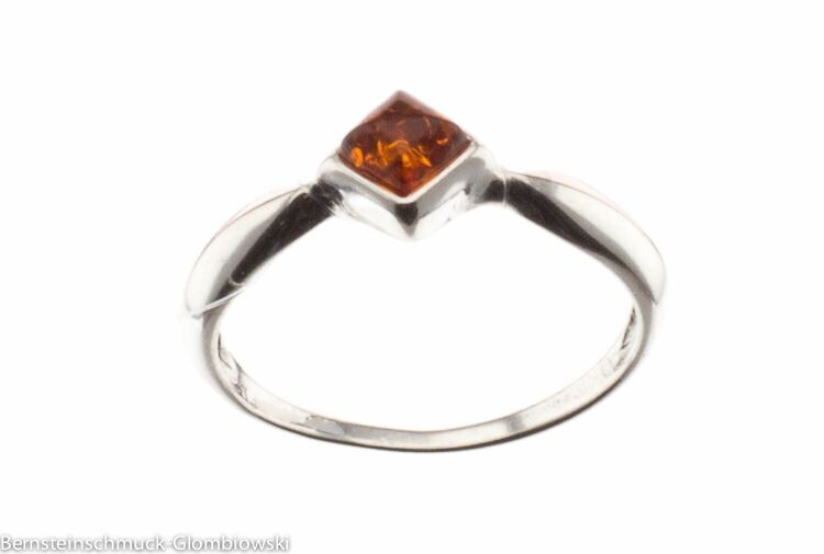Bernstein Ring mit Silber 925