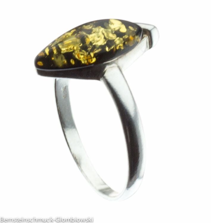 Bernstein Ring mit Silber 925