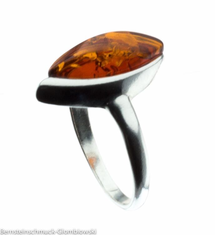 Bernstein Ring mit Silber 925