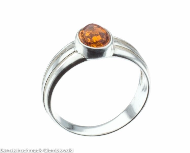 Bernstein Ring mit Silber 925