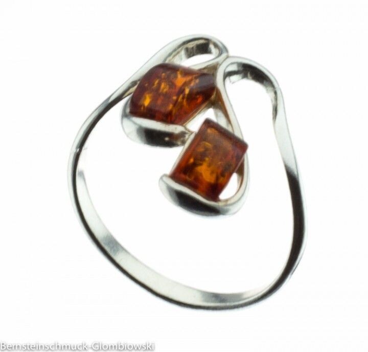 Bernstein Ring mit Silber 925