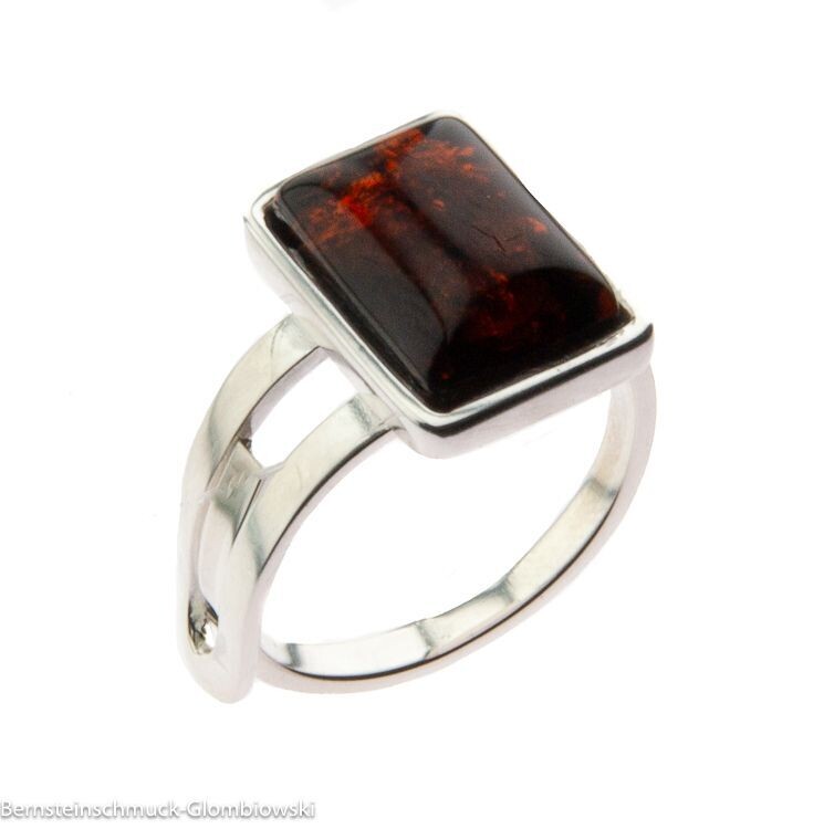 Bernstein Ring mit Silber 925