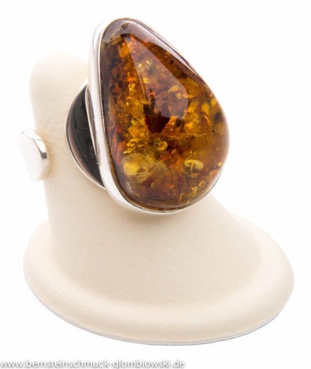 Bernstein Ring mit Silber 925