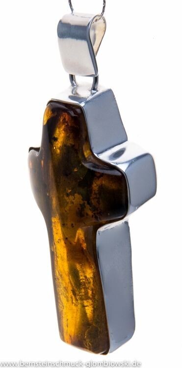 Bernstein Kreuz Anhänger mit Silber 925 Bernstein Kreuz Anhänger mit Silber 925
