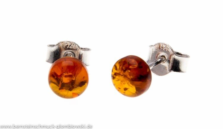Bernstein Ohrringe Ohrstecker mit Silber 925.