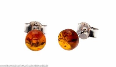 Bernstein Ohrringe Ohrstecker mit Silber 925.