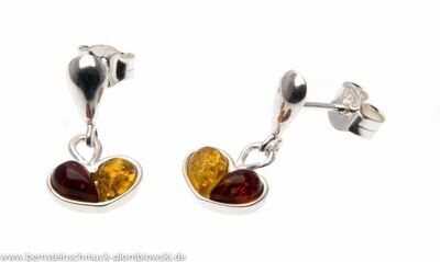 Bernstein Ohrringe Ohrstecker mit Silber 925.