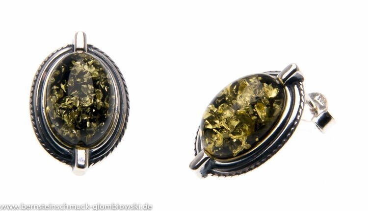 Bernstein Ohrringe Ohrstecker mit Silber 925.