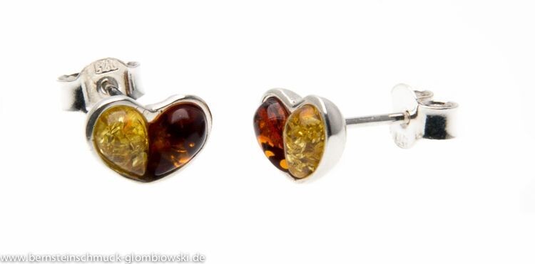 Bernstein Ohrringe Ohrstecker mit Silber 925.