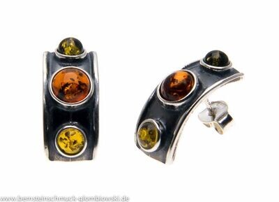 Bernstein Ohrringe Ohrstecker mit Silber 925.