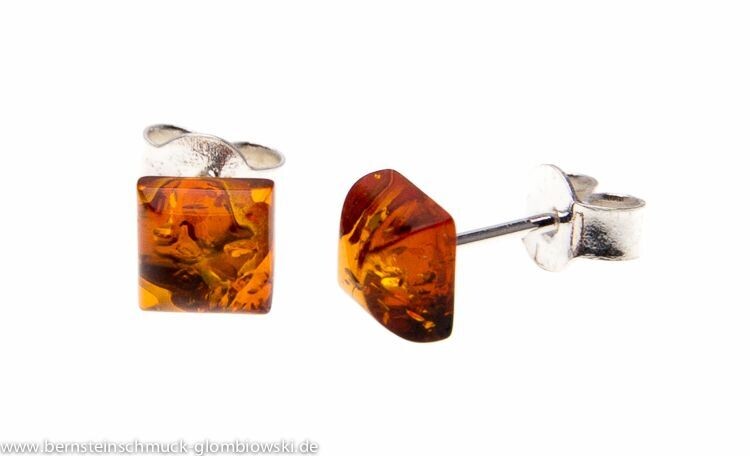 Bernstein Ohrringe Ohrstecker mit Silber 925.