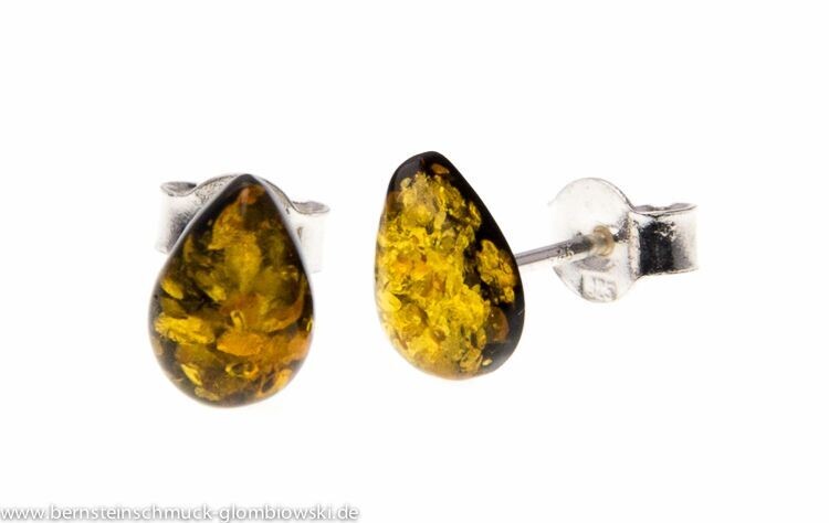Bernstein Ohrringe Ohrstecker mit Silber 925.