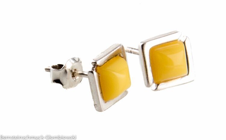Bernstein Ohrringe Ohrstecker mit Silber 925.