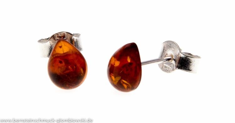 Bernstein Ohrringe Ohrstecker mit Silber 925.
