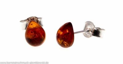 Bernstein Ohrringe Ohrstecker mit Silber 925.