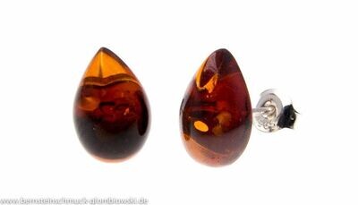 Bernstein Ohrringe Ohrstecker mit Silber 925.
