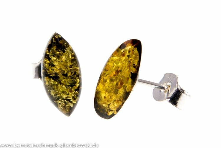 Bernstein Ohrringe Ohrstecker mit Silber 925.